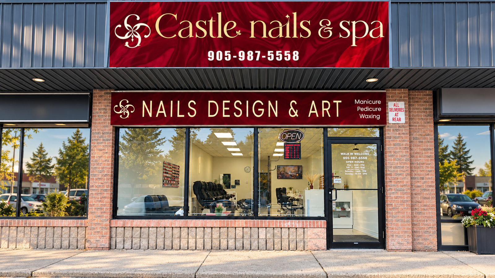 Castle Nails & Spa storefront on King Avenue East